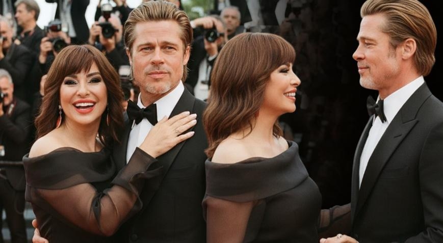 Postagem de Nilgün Belgün com Brad Pitt: Finalmente nos conhecemos