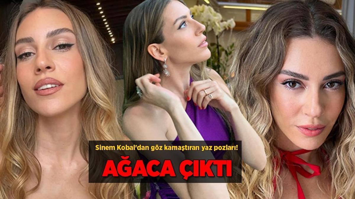 Dazzling summer poses from Sinem Kobal! She climbed the tree and picked fruit!