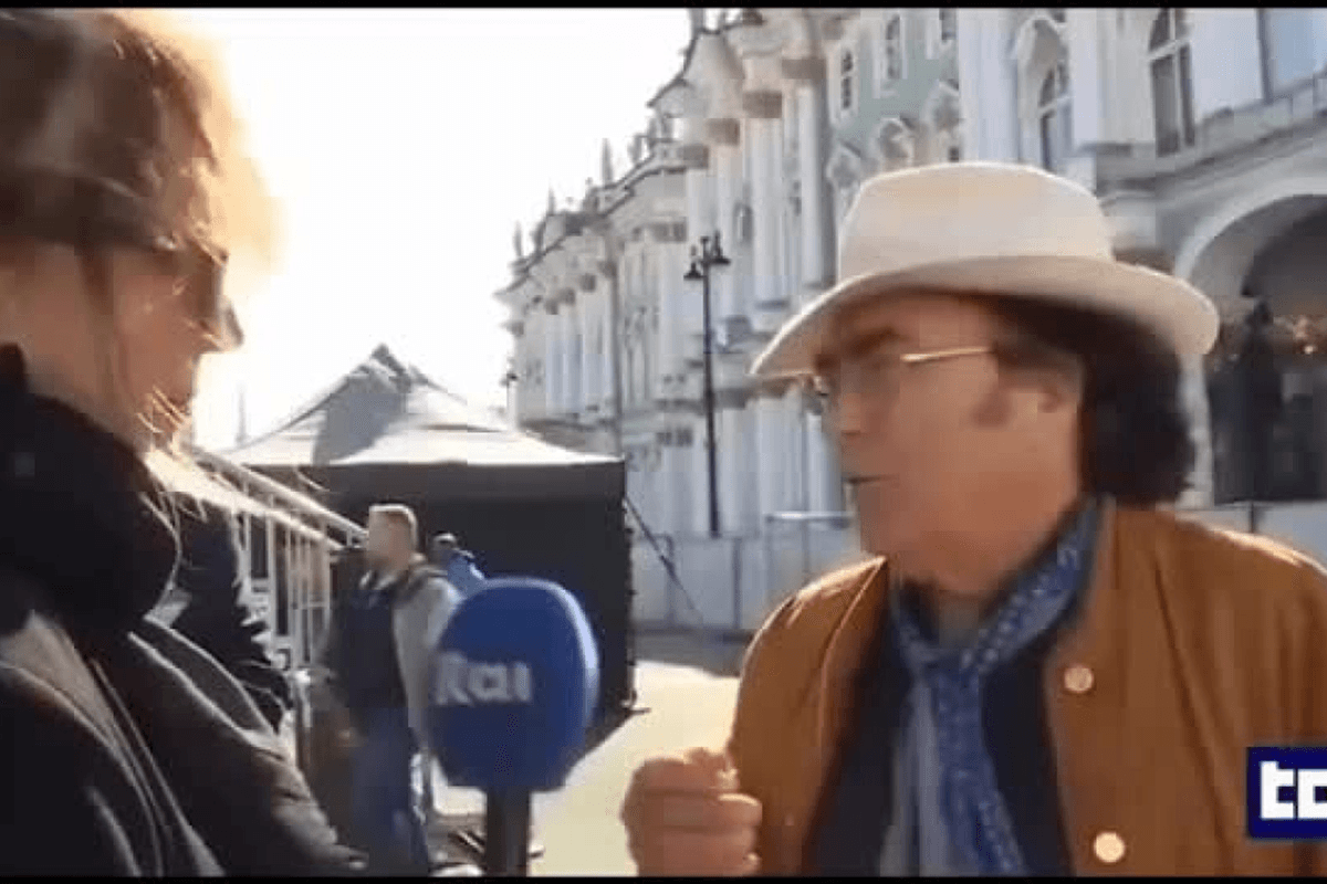 Al Bano, da Rússia, gafe incrível no Tg1: "Ligo a TV e parece que tem bombas". O jornalista: "Isso não é guerra"