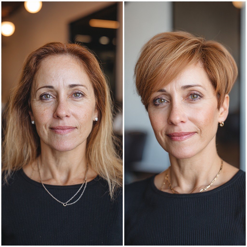 15 ideas populares de cortes de pelo pixie largos que lucen las mujeres mayores de 40 años
