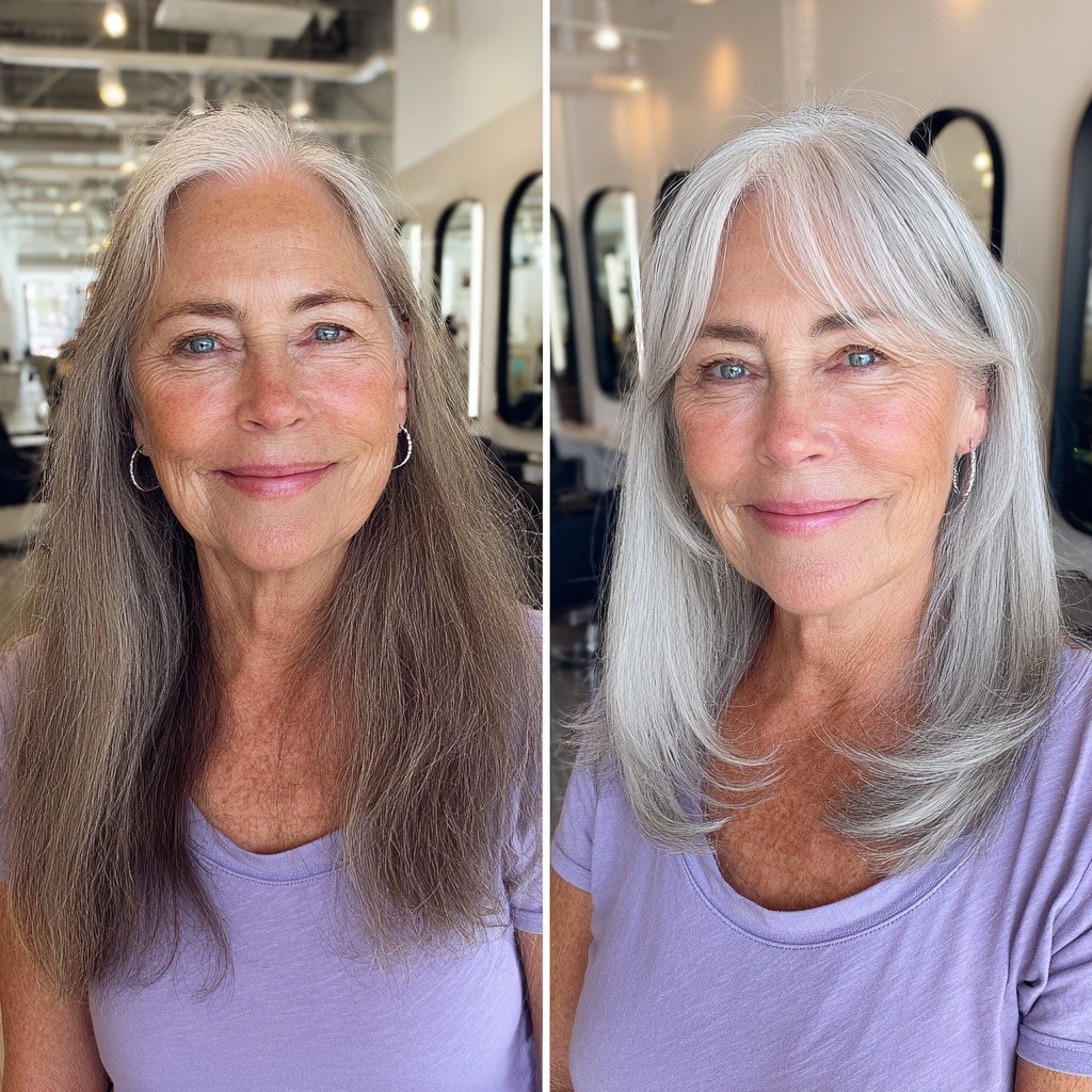 15 cortes de pelo en capas medias para mujeres mayores de 70 años con canas