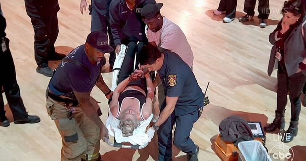 Dancing with the Stars contestant leaves ballroom on a stretcher after horror injury