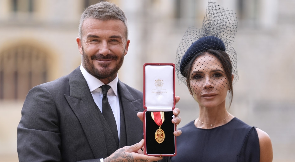 David Beckham was knighted. King Charles III knighted him at Windsor Castle.